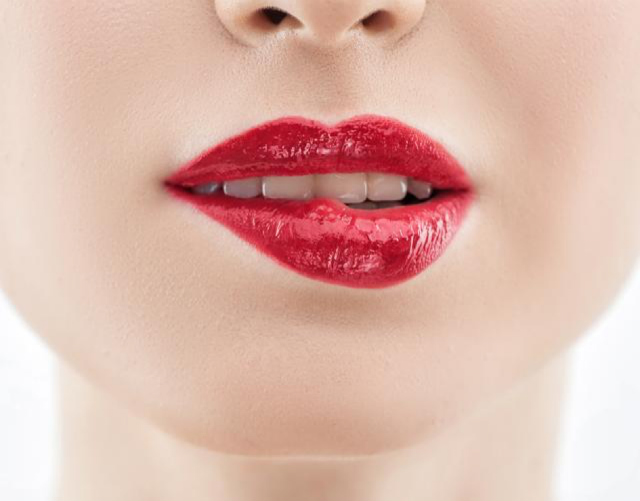 a woman's red lips