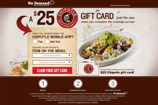 Chipotle gift card