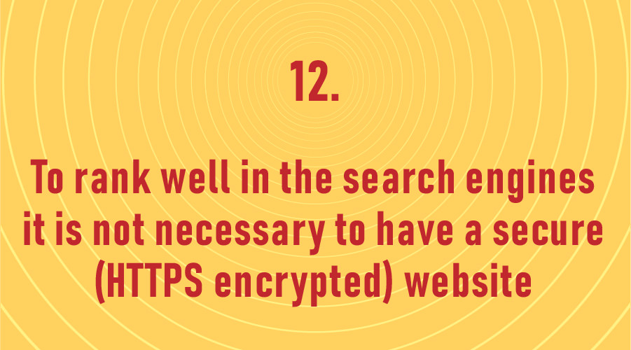 To rank well in the search engines it is not necessary to have a secure (HTTPS encrypted) website.